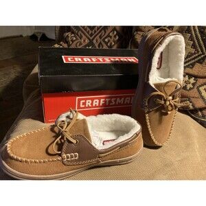 Mens Shoes size 7 Soft Leather moccasin Craftsman NEW In Box Slipper Loafer